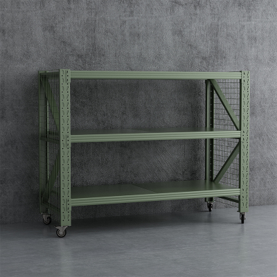 臻远 ZYJJ-HJ-077 可移动货架库房置物架带轮重型货架三层后背无网2000*700*1600mm/500kg
