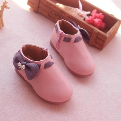 春秋公主皮鞋 宝宝鞋子 橡胶软底鞋 女儿童鞋子 单鞋 蝴蝶结淑女