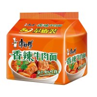 康师傅 经典香辣牛肉面五连包104g*5袋/包 (1包组)