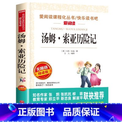 [六下必读]汤姆索亚历险记 [正版]全套4册六年级必读的课外书下册原着完整版鲁滨逊漂流记老师爱丽丝漫游奇境尼尔斯骑鹅旅行