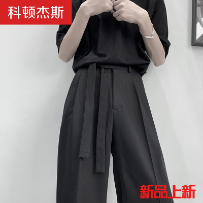 科顿杰斯新品垂坠感裤子男士秋季韩版潮流百搭休闲长裤潮牌宽松直筒阔腿小西裤
