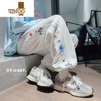 YANXU青少年卫裤男孩秋季高中学生宽松休闲裤初中生运动裤潮帅气长裤子