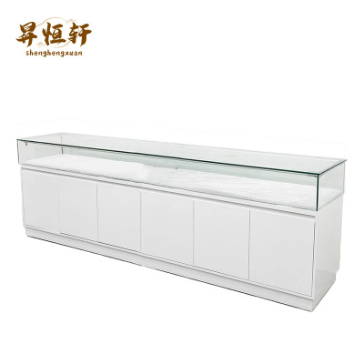 玻璃展示柜烤漆展柜简约模型中岛柜饰品文玩玉器陈列柜台可定制 展柜 2.25*0.6*0.96m 个