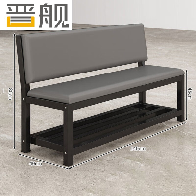 晋舰长条凳软包沙发换鞋凳等候靠背休息区长条椅子140*45*80cm双层