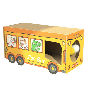 得酷 车型猫抓板 DIY巴士 双层校车 夏季猫窝抓板 凉爽透气 猫玩具 宠物玩具