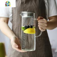 夏季无铅玻璃凉白开水壶防爆耐热加厚家用冰箱冷水壶大量杯子套装 FENGHOU 新直身壶不锈钢盖凉水壶