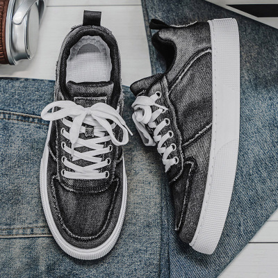 男士新款四季可穿休闲时尚日常百搭系带纯色潮流车缝线男士板鞋