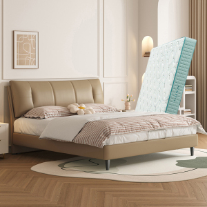 喜临门 尼亚pro+光年plus3.0 真皮艺大双人床主次卧室现代简约尼亚pro[床架] +光年plus3.0床垫