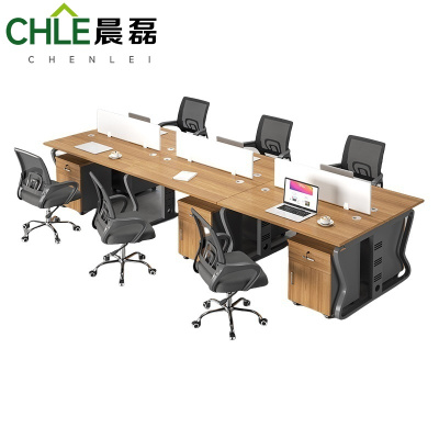 晨磊 屏风办公工位 六人位含柜椅360*120*75cm 套