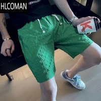 HLCOMAN短裤男潮牌格子薄款设计感小众大裤衩ins高街潮流外穿休闲五分裤