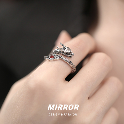 925纯银神龙摆尾戒指女指环尾戒小众设计个性高级感气质2025轻奢送女朋友老婆情人节七夕生日礼物