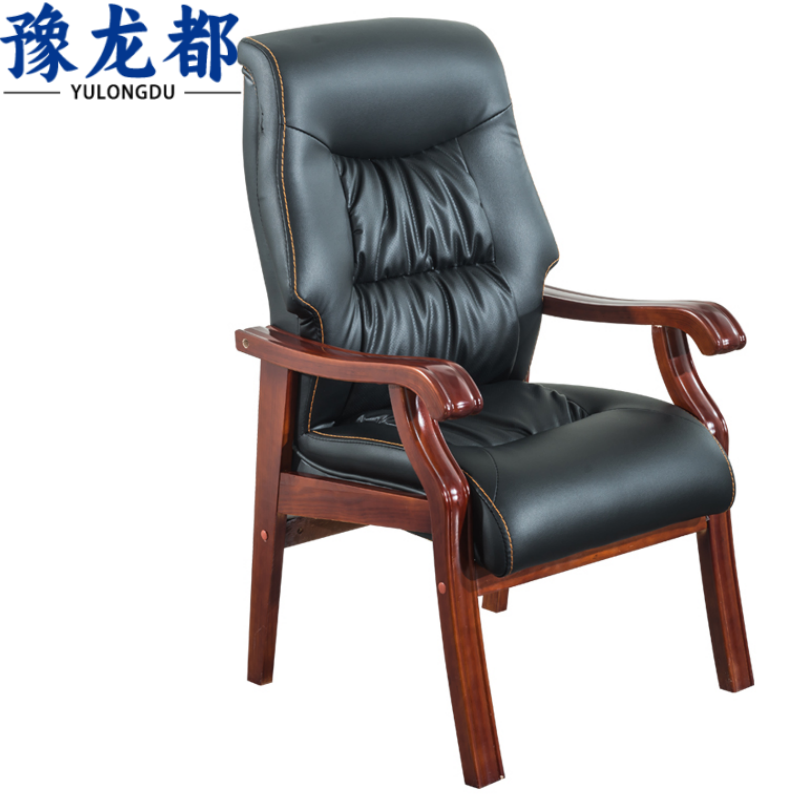 豫龙都真皮椅橡木把