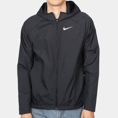 Nike耐克外套男装时尚新款跑步训练健身运动服休闲黑色夹克连帽防风衣CV7428-010D