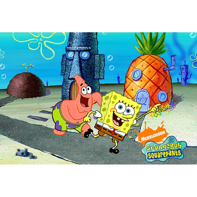 海绵宝宝拼图木质拼图1000片可爱卡通500片儿童成年玩具300创意海绵宝宝桔红色300片海绵宝宝003