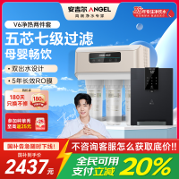 安吉尔净水器家用直饮V6 净饮机 1.46升/分钟净水机J2605-ROB60(A8)+Y3611管线机两件套