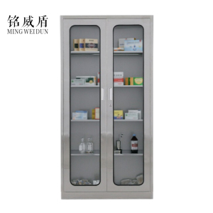 铭威盾室文件柜不锈钢柜子储物柜资料柜档案柜带锁文件柜304通玻文件柜
