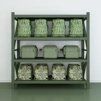 初嘉(CJ)HJ--01 货架军绿色仓储货架仓库库房展示架营房营区器材置物架 2000*600*2000mm 200KG