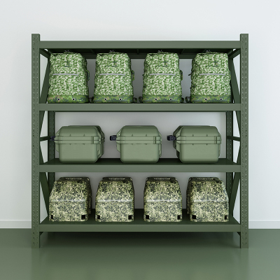 初嘉(CJ)HJ--01 货架军绿色仓储货架仓库库房展示架营房营区器材置物架 2000*600*2000mm 200KG