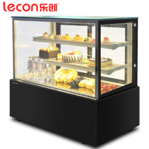 Lecon/乐创 1.8米落地式(黑/白)(弧形/直角)加除雾蛋糕柜展示柜商保鲜冷藏点菜柜LC-DDG0商用冷藏展示柜