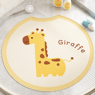 圆形卡通浴室防滑地垫儿童淋浴房洗澡防摔踩脚垫卫生间厕所防水垫