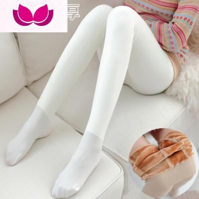 七斓秋冬丝袜加绒加厚连袜裤女肉色光腿大码白色外穿连脚打底棉裤裤子