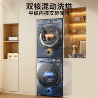 小天鹅洗烘套装10公斤 超薄蓝氧氧特渍除毛絮 TG100MS09LZ+TH100QH19WZ