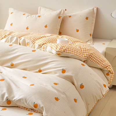 全棉床上四件套小清新2026新款纯棉被套床单床笠三件套宿舍床品4_342