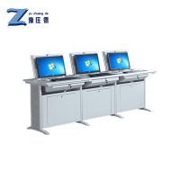 豫庄德翻转电脑桌C三人张