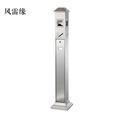 风雷缘不锈钢垃圾桶烟蒂柱灭烟桶带烟灰缸室外电梯口立式屋顶式不锈钢烟灰柱