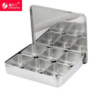 [疆不凡]不锈钢调料盒六格个