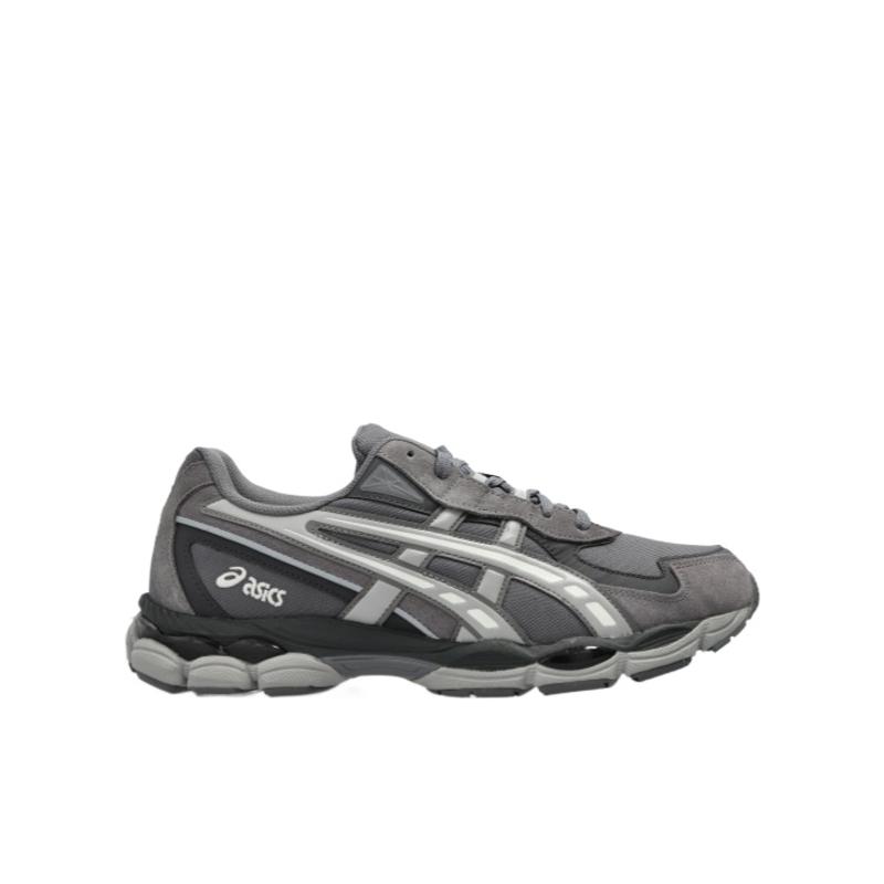 ASICS跑步鞋男舒适耐磨透气防滑灰色系带圆头徽标装饰公路通勤