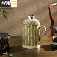 三维工匠七官手工竹编热水瓶复古文艺竹皮家用保温瓶壶老式内胆暖瓶开水瓶 1.3青丝优质白胆(绑麻绳)