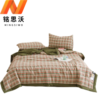 铭思沃床笠四件套1.8*2.0米床 格子绿 套