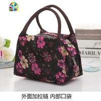 学生饭盒袋手提包上班族妈咪买菜时尚简约手拎帆布午餐保温袋 FENGHOU 紫熏花朵