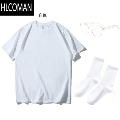 HLCOMAN新款纯色宽松糖果色男女情侣T恤团体闺蜜姐妹装学生班服百搭短袖