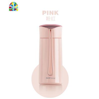 轻巧便携保温杯小清新办公室可爱花茶杯304不锈钢水杯180ml FENGHOU 粉色(免费刻字+送杯刷)