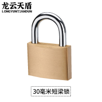 龙云天盾厚型黄铜挂锁防水防锈挂锁铜锁门锁铜锁储物柜宿舍柜子锁厚型挂锁-30mm短梁