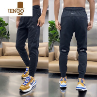 YANXU长裤男时尚潮牌印花小脚休闲裤子秋季百搭修身运动卫裤新款哈伦裤