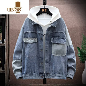 YANXU秋季新款牛仔外套男时尚潮流韩版宽松潮牌上衣青少年复古休闲夹克