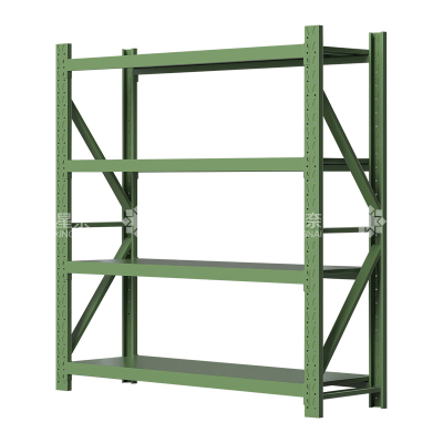 鑫星奈XXN4010307 仓储货架库房置物架重型货架军绿色主架2000*500*2000mm/300kg
