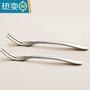 敬平水果叉子家用儿童安全不锈钢小叉子创意蛋糕叉套装轻奢水果签果叉 [2只情侣装]不好用包退换