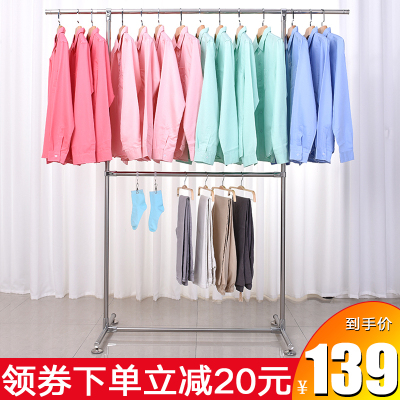 单杆双层设计-友利特不锈钢单杆晾衣架落地加高阳台晒衣架室外晒被架子