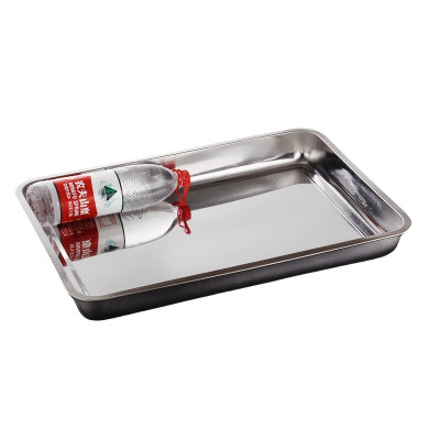 谦星 QX-24101902F 304不锈钢特大方盘托盘长方形菜盘蒸饭盘 60x40x4.8cm 1个( 个)