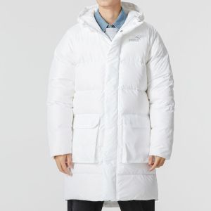 彪马(PUMA)羽绒服男女装新款中长款羽绒服 时尚简约宽松保暖舒适连帽外套674641-02 ZP