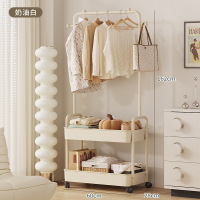 家时光奶油风衣帽架简易落地卧室挂衣架置地可移动家用室内晾衣收纳架