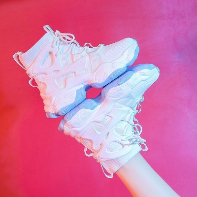 旗舰特卖-2021夏季新款女鞋子女士户外运动鞋女跑步鞋女小白鞋女透气舒适老爹鞋女增高女士旅游鞋V娅洛尔