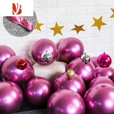 三维工匠生日派对创意场景金属色气球装饰加厚抖音气球结婚庆浪漫布置用品金属红色50只婚庆布景