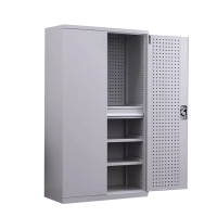 鑫升顺重型工具柜加厚物件工具储物柜工厂铁皮柜汽修厂零件收纳柜白色四层一抽带挂板