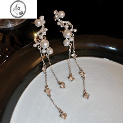 JiMi巴洛克珍珠耳骨夹女无耳洞高级感流苏耳夹小众设计感耳环气质耳饰