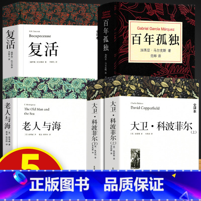 大卫+百年孤独+复活+老人与海 [正版]高一课外书大卫科波菲尔复活老人与海乡土中国红楼梦百年孤独高中名著新语文课外阅读书